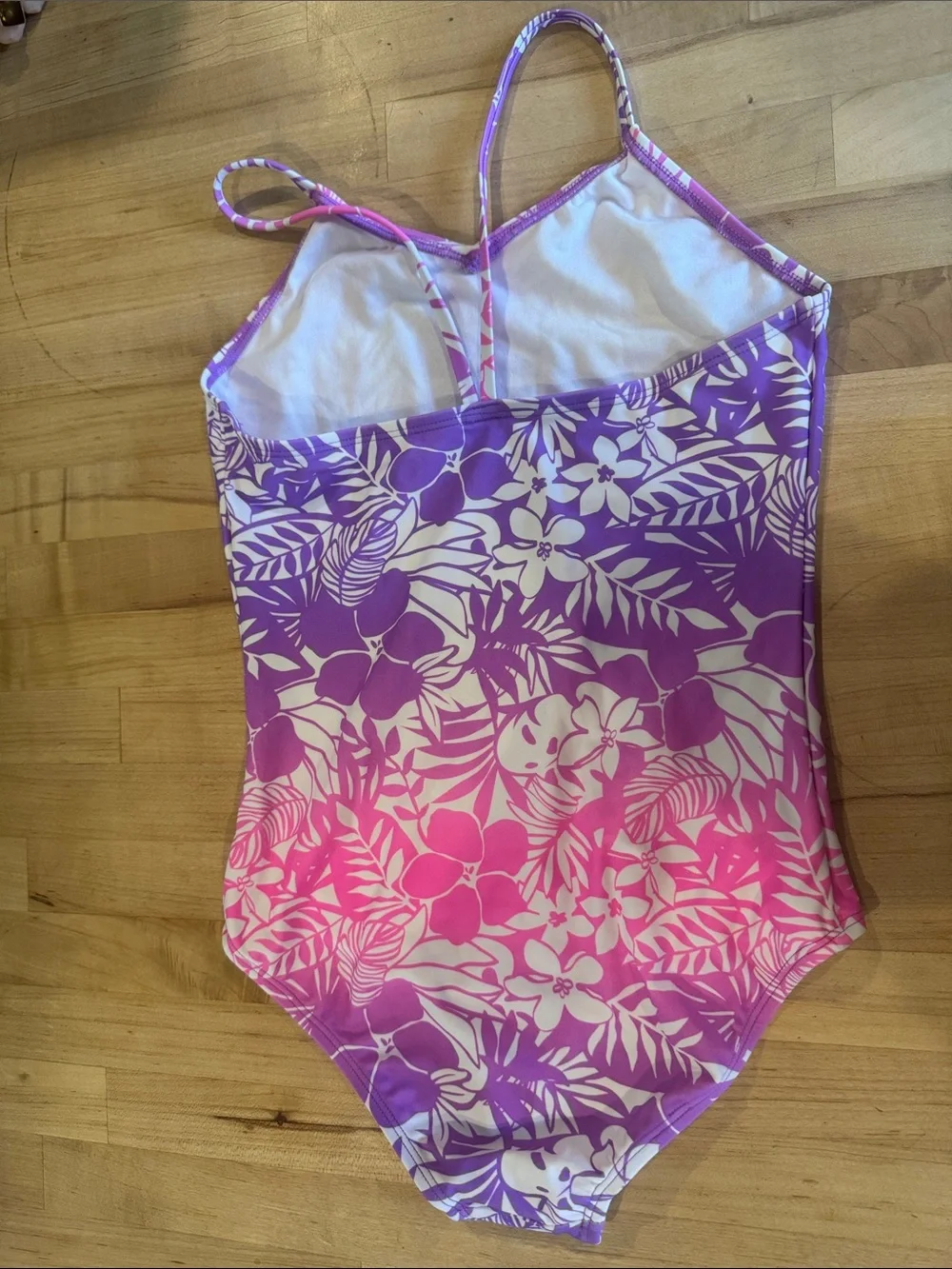 Kanu Surf Girls' Pink & Purple Floral Ombre One-Piece Swimsuit